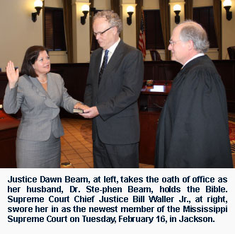 Justice Dawn Beam takes oath