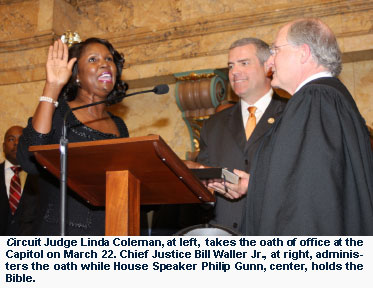 Judge Linda Coleman sworn in