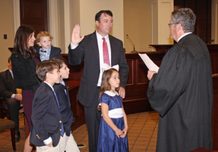 Judge Sean Tindell takes oath