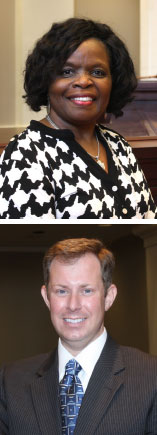 Retiring Clerk Muriel B. Ellis and replacement Jeremy Whitmire 
