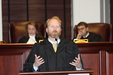 Judge David McCarty speaking at Investiture