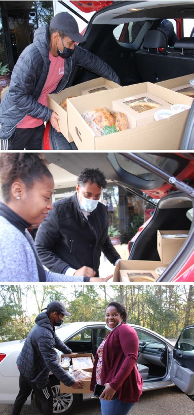 Department of Child Protection Services workers deliver Thanksgiving meals