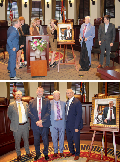 Justice Charles R. “Chuck” McRae presents portrait